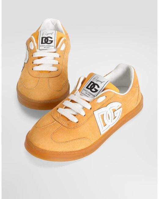 Dolce & Gabbana Orange Nubuck Dg Original Sneakers for men