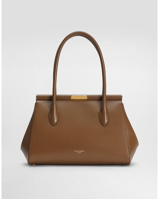 Dolce & Gabbana Brown Everyday-Bag Marlene Aus Gekrispeltem Kalbsleder