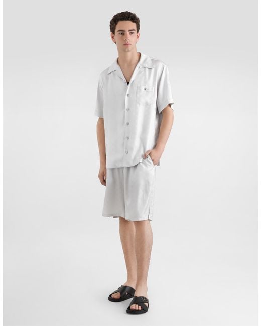 メンズ Dolce & Gabbana Dgロゴ ジャカード アロハシャツ White