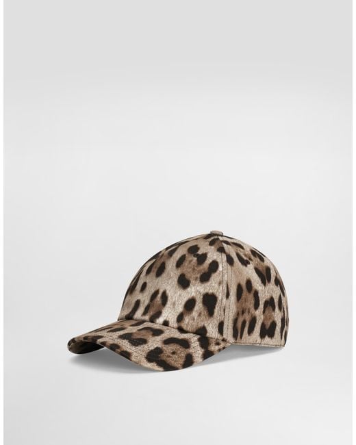 Dolce & Gabbana Multicolor Cotton Baseball Cap With Leopard for men