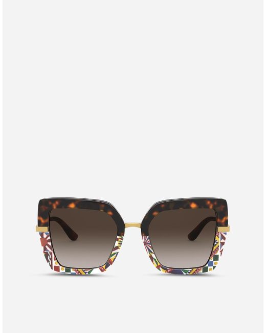 Dolce & Gabbana Multicolor Half Print Sunglasses
