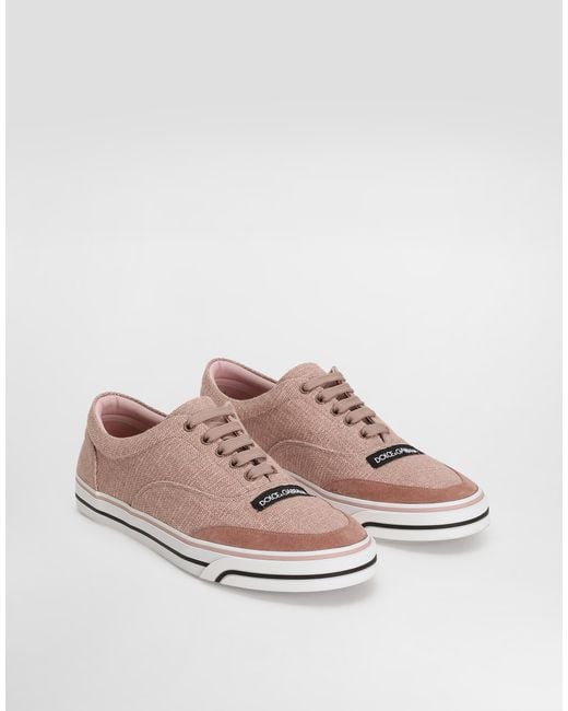 Dolce & Gabbana Pink Dg Sailing Linen Sneakers for men