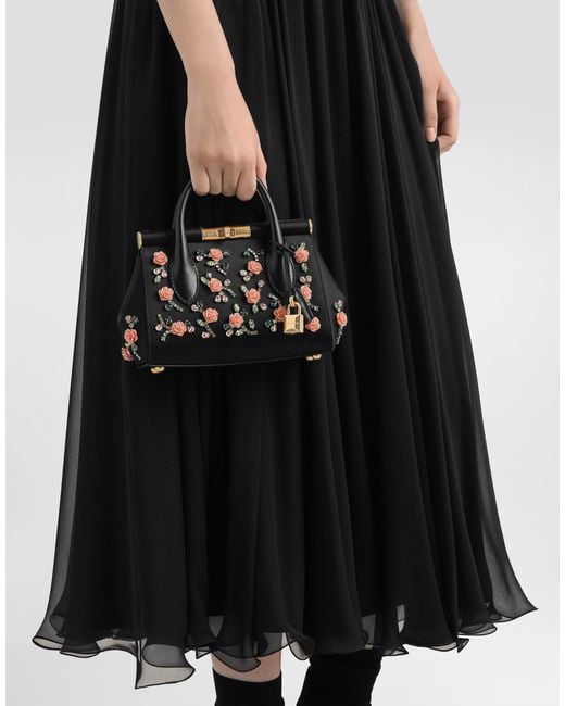 Dolce & Gabbana Black Embroidered Marlene Day Mini Bag