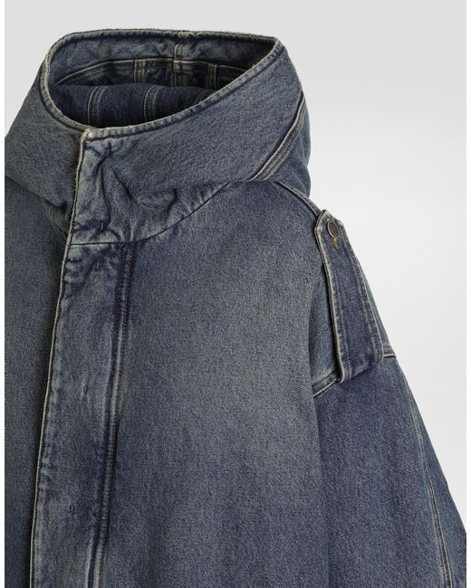 Dolce & Gabbana Blue Padded Denim Jacket for men
