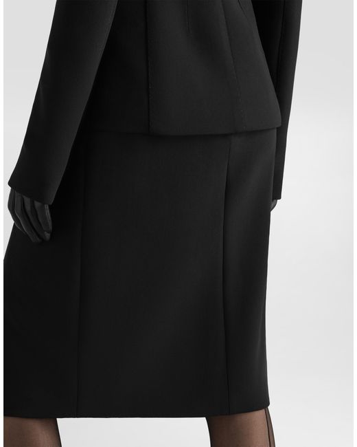 Dolce & Gabbana Black Double Wool Skirt