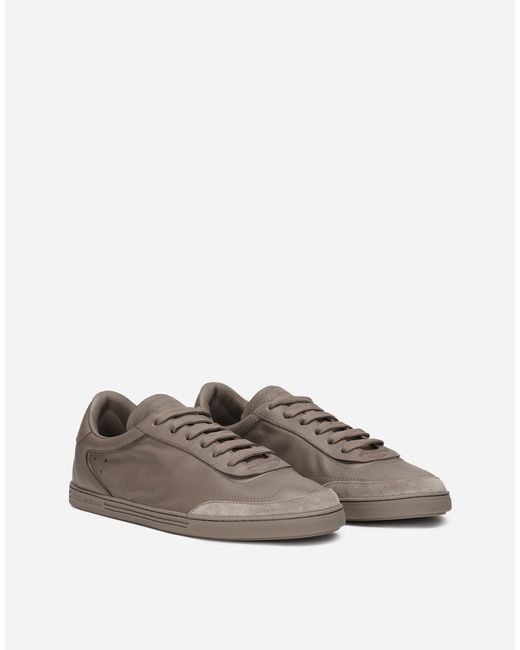 Dolce & Gabbana Gray Saint Tropez Calfskin Sneakers for men