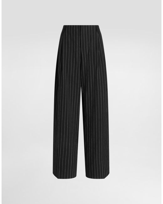 Dolce & Gabbana Black Pinstripe Trousers