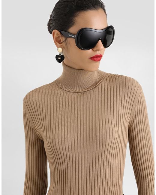 Dolce & Gabbana Wool Turtleneck Pullover Natural