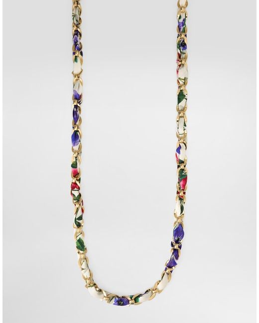Dolce & Gabbana White Bejeweled Chain Strap