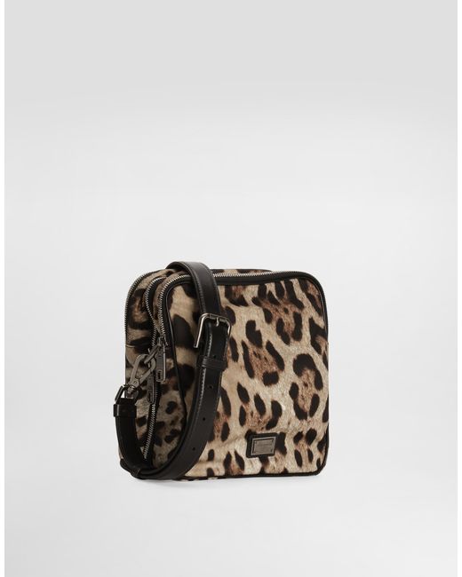 Dolce & Gabbana Multicolor Leopard- Nylon Bag for men
