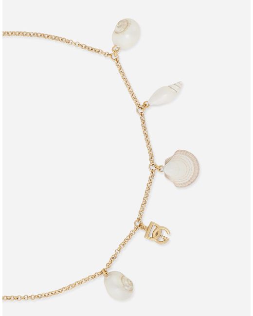 Dolce & Gabbana Metallic Shell Charm Necklace