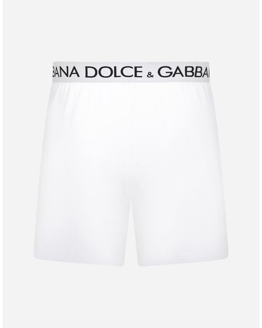 Dolce & Gabbana White Logo-Waistband Boxer Shorts for men