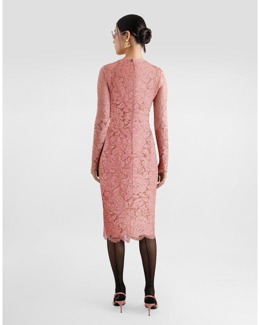 Dolce & Gabbana Pink Calf-Length Sheath Dress