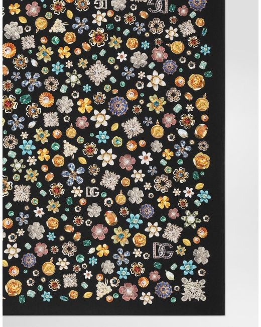 Fular 90 X 90 De Sarga De Seda Dolce & Gabbana de color Black