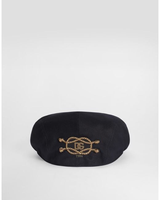 Dolce & Gabbana Blue Cotton Flat Cap for men