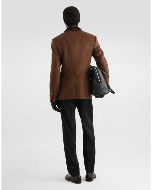 Dolce & Gabbana Black Wool Gabardine Jogging Trousers� for men