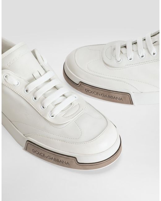 Dolce & Gabbana White Leather Portofino Sneakers for men