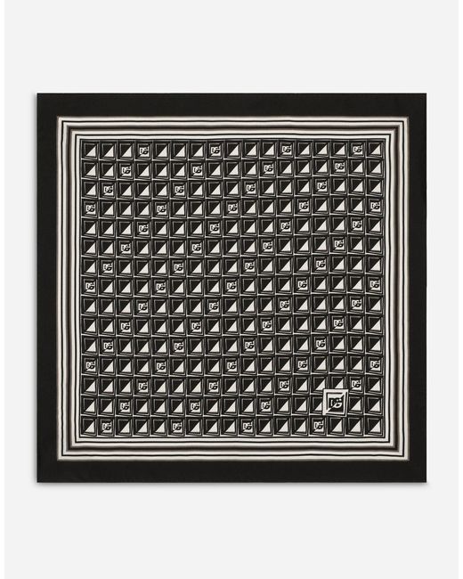 メンズ Dolce & Gabbana Silk Pocket Square With Micro-Design Black