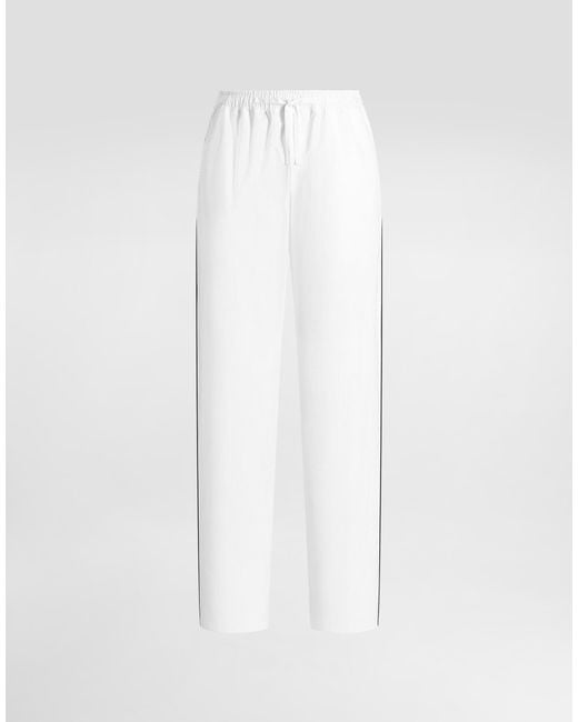 Dolce & Gabbana White Structured Fabric Vanity Trousers for men