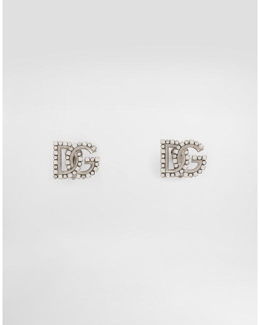 Dolce & Gabbana Dgロゴ＆ラインストーン イヤリング Metallic