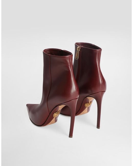 Dolce & Gabbana Brown Devotion Calfskin Ankle Boots