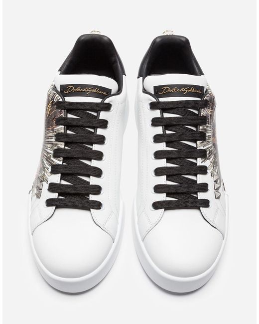 printed calfskin portofino sneakers