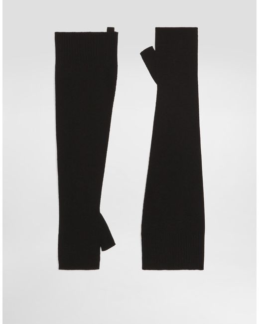 Dolce & Gabbana Black Rib Knit Gloves