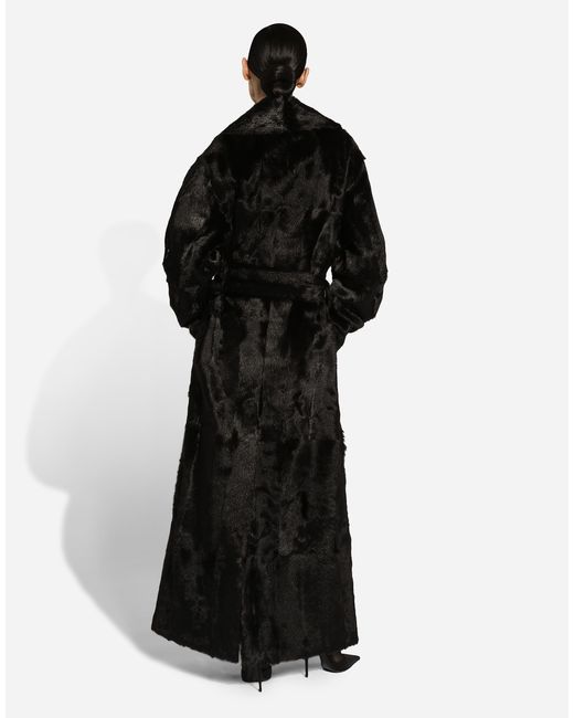 Dolce & Gabbana ゴートスキン コート Black