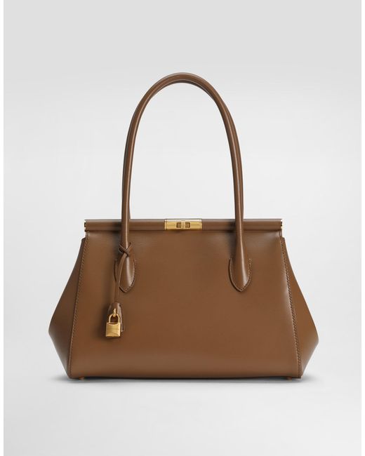 Dolce & Gabbana Brown Everyday-Bag Marlene Aus Gekrispeltem Kalbsleder