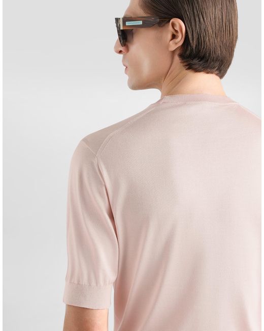Dolce & Gabbana Pink Pull Girocollo M/C for men
