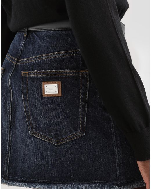 Dolce & Gabbana Blue Denim Miniskirt