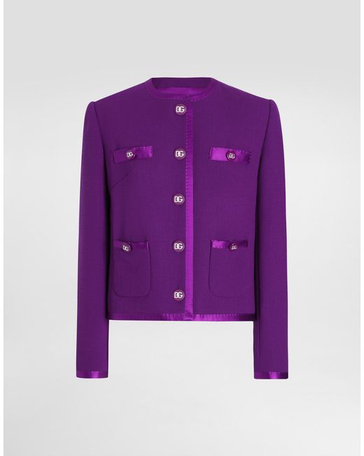 Giacca Corta Monopetto di Dolce & Gabbana in Purple