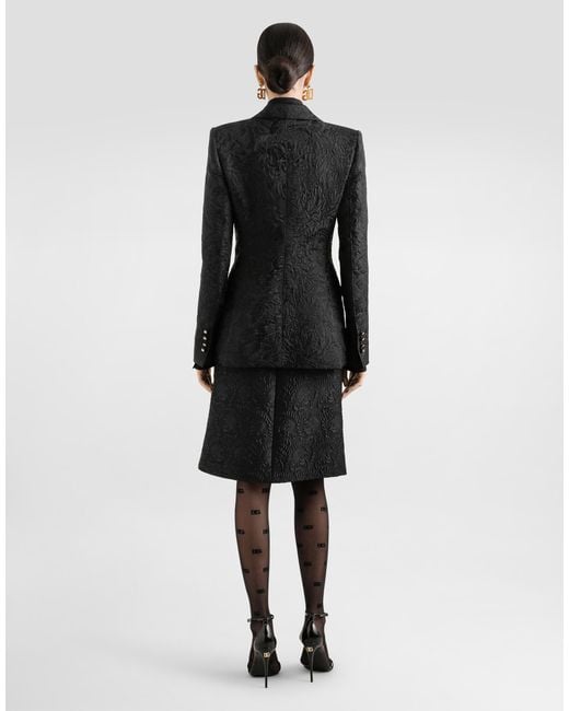 Dolce & Gabbana Black Turlington Brocade Jacket