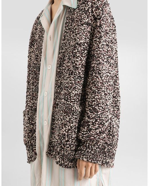 Dolce & Gabbana Gray Cotton Cardigan for men