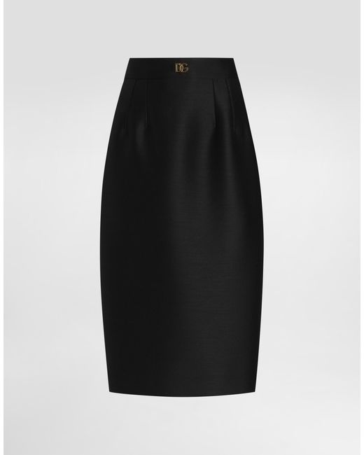 Dolce & Gabbana Black Faille Sheath Skirt