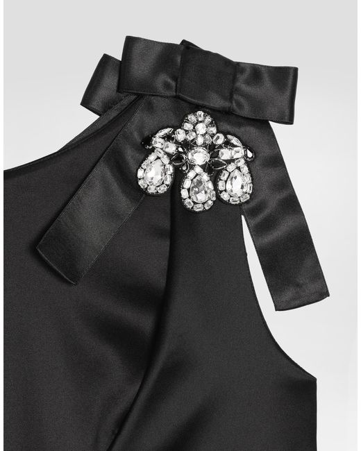 Dolce & Gabbana Black Dolce & Gabbana Stretch Satin Dress