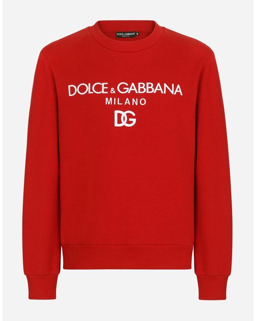 Sudadera de punto con bordado DG y parche Dolce & Gabbana de hombre de  color Rojo | Lyst