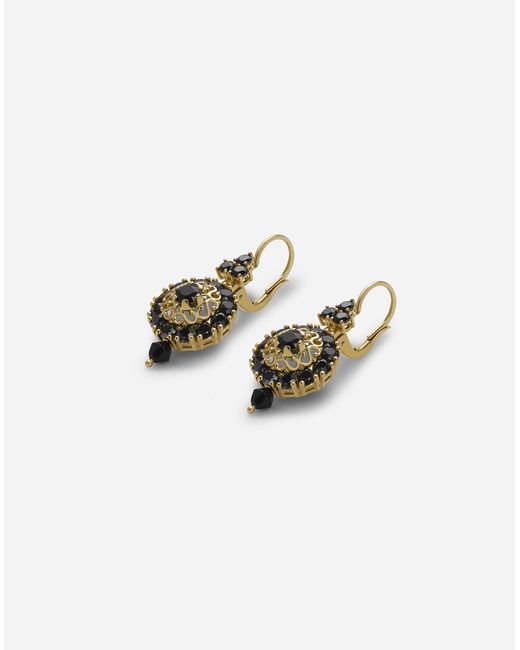 Boucles D'Oreilles Sicily En Or Jaune 18 Carats Et Saphirs Noirs Dolce & Gabbana en coloris Purple