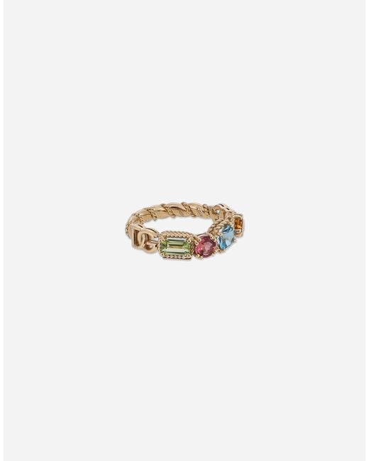 Dolce & Gabbana Metallic Ring 18-Carat And Multicolored Gems