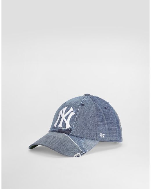 Dolce & Gabbana Blue X '47 New York Yankees Denim Patchwork Baseball Cap for men