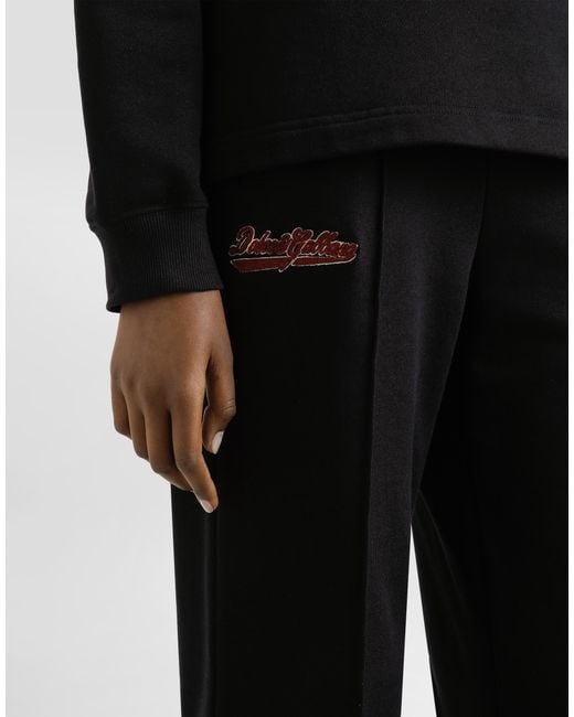 Dolce & Gabbana Black Fleece Jogging Pants With Patch