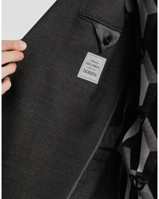 Dolce & Gabbana Gray Single-Breasted Taormina Wool Jacket for men
