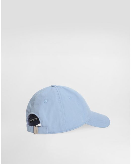 Dolce & Gabbana Blue Cotton Gabardine Baseball Cap for men