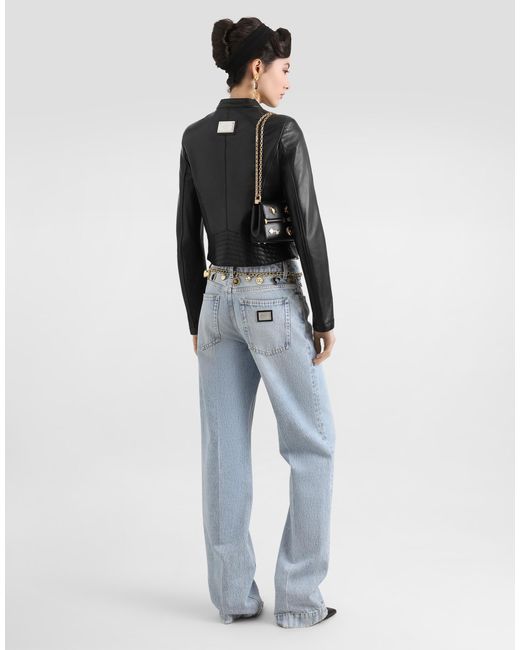 Dolce & Gabbana Black Leather Biker Jacket