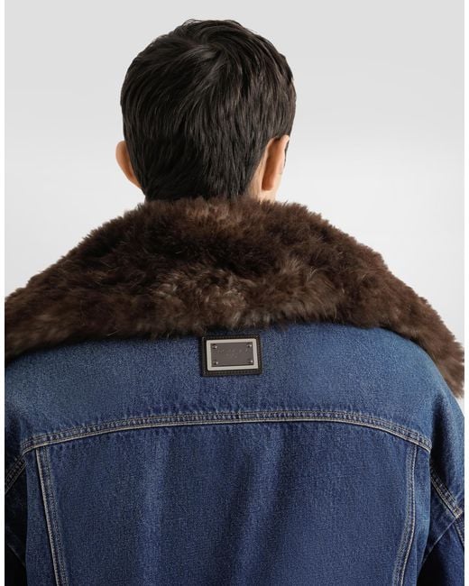 Dolce & Gabbana Blue Cotton Denim Jacket for men