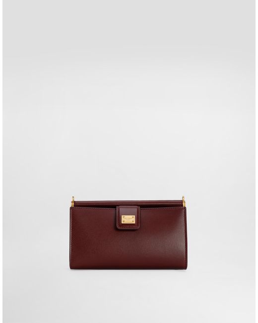 Dolce & Gabbana Purple Phone Bag Aus Plongé-Kalbsleder
