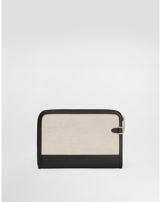 Dolce & Gabbana Multicolor Salt&Pepper Calfskin Atene Clutch Bag for men
