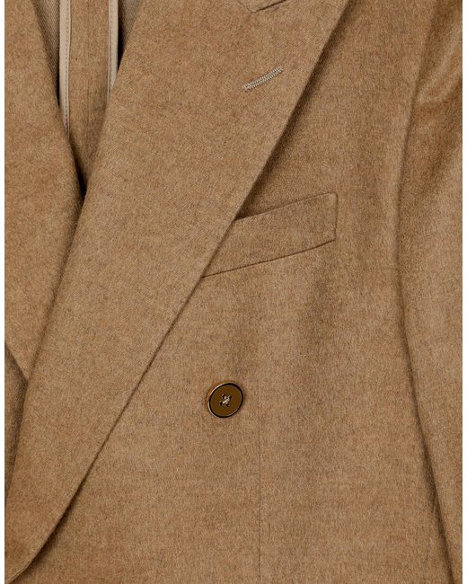 Dolce & Gabbana Brown Double-Breasted Silk/Cashmere Taormina-Fit Jacket for men