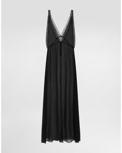 Dolce & Gabbana Black Long Chiffon Dress