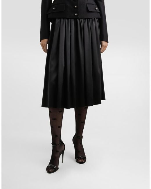 Dolce & Gabbana Black Skirt With Metal Logo